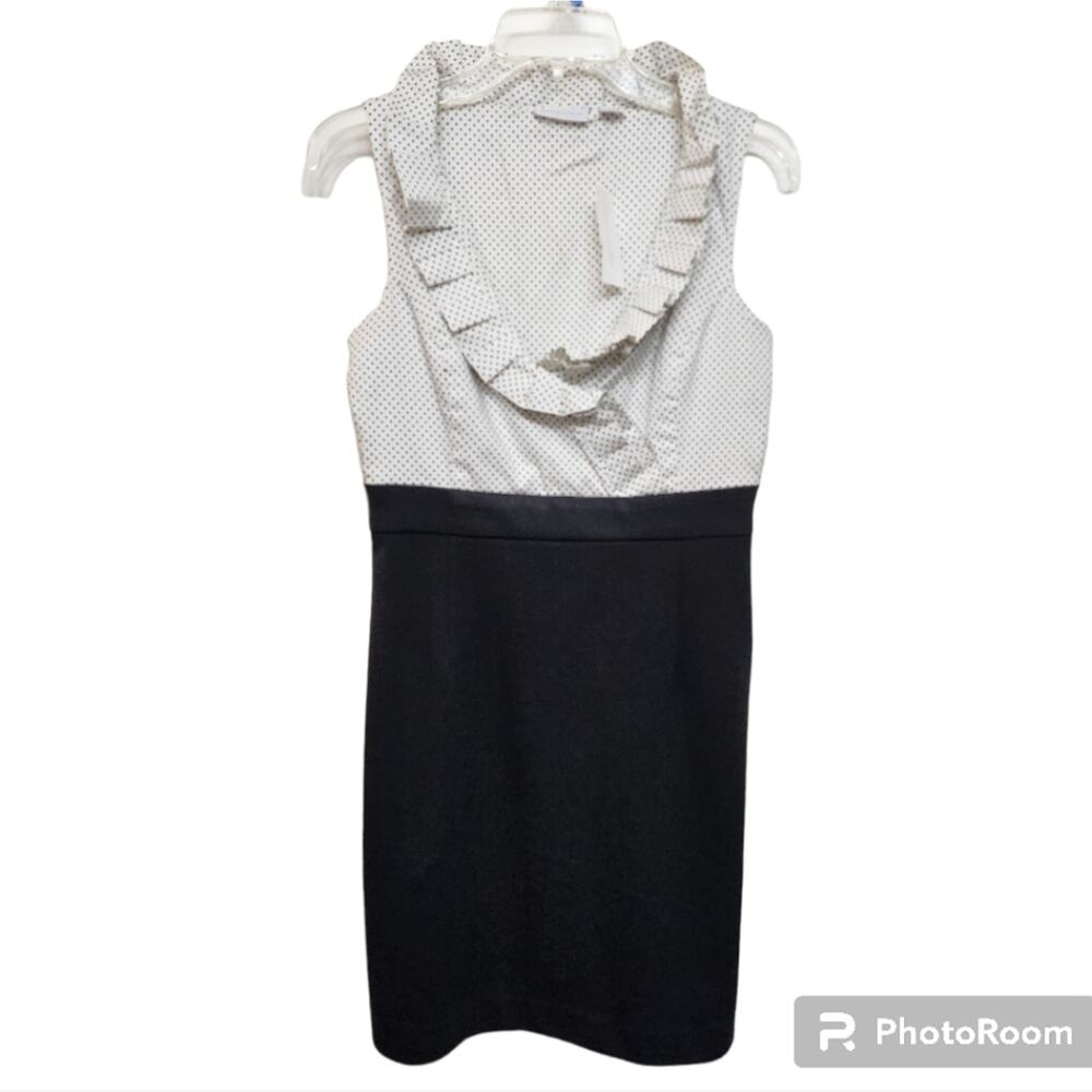 NWT New York & Company Polka Dot Ruffle Top Dress, Size Small
